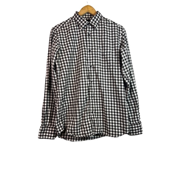 Massimo Dutti Tessuto Italiano Plaid Speckled Long Sleeve Button Down Size S - Picture 2 of 11